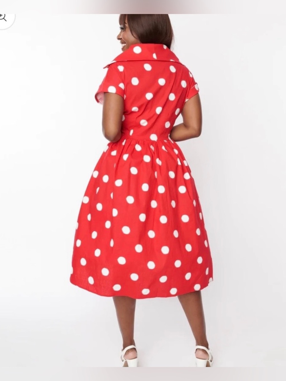 Collectif Red and White Polka Dot Vintage-Style Dress - Picture 2 of 11